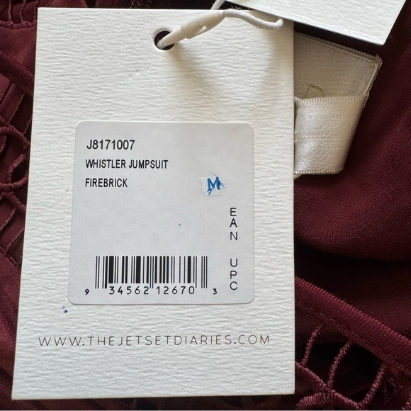 NWT The Jetset Diaries Whistler Fire Brick Jumpsuit Medium - Picture 15 of 15